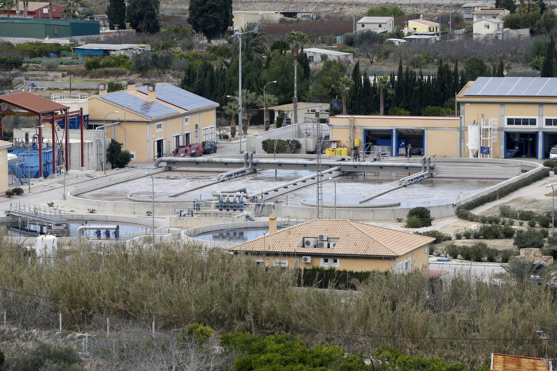 Estación Depuradora de Aguas Residuales (EDAR) de Archena (Murcia). EFE/J.J. Guillén